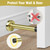 KOLAKO Door Stoppers for Wall, 5 Inch(120mm) Door Stopper, Stainless Steel, Long Doors Stop with Soft Rubber Tips, Baseboard Modern Doorstop Wall Protector, Gold