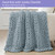 Bigacogo Chunky Knit Throw Blanket for Couch, 40x40 inches, Dusty Blue