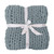Bigacogo Chunky Knit Throw Blanket for Couch, 40x40 inches, Dusty Blue