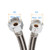 Skweawert 16 In Faucet Supply Lines 1/2x1/2 2Pack Black Braided Steel