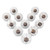 Ajuny 12 White Ceramic Cabinet Knobs Handmade Drawer Pull Handles Set