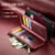 Defencase for Moto G 5G 2024 Case Wallet with RFID Card Holder, Wine Red
