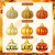 JULMELON 36 Pcs Fall Tree Ornaments, Mini Glitter Pumpkin Hanging Decor