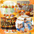 JULMELON 36 Pcs Fall Tree Ornaments, Mini Glitter Pumpkin Hanging Decor