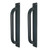 Purife 2 Pack 12 Inch Heavy Duty Steel Barn Door Handles Black, Metal Power Coated Modern Gate Pulls for Outdoor Fence Garden Patio, Interior Closet Cabinets Door Pulls