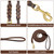 Guiding Star Long Leash for Dogs Outside Long Line Dog Leash for Training Extra Long Lead for Dogs Long Leather Leash for Dogs (30ft*3/8")