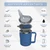 HOSUKU Adult Sippy Cup for Elderly, 13.5 oz, 2 Lids, 3 Drinking Ways, Blue