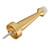 Brass Door Stop, Decorative Door Stopper Wall Protector, 3.2 inch Heavy Duty Door Stop for Wall Door Protection Sound Dampening, Solid Brass Brushed Gold with White Rubber Bumper Tip, 2 Pack