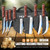 MDHAND Butcher Knife Set, Hand Forged Kitchen Chef Knife Set with Roll Bag