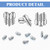 Leriton Carbide Tire Studs with Tool, 9mm, Silver, 500pcs