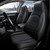 XIANGDING High Back Front Seat Covers, Waterproof PU Leather, Airbag Compatible for Car Truck Jeep Van SUV (Black)