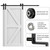 AONAYIOA 7.5FT Bypass Sliding Barn Door Hardware Kit, Combination Track Mode Sliding Door Hardware, Single Track Bypass Barn Door Hardware for Double Wooden Doors,(no Door) (7.5 Feet)