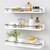 Forbena White Floating Shelves Bathroom Shelves Over Toilet Set of 3, Bathroom Organizers and Storage Shelves Wall Mounted, Modern Wood Corner Wall Shelf for Bedroom Closet -White and Dark Grey