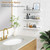 Forbena White Floating Shelves Bathroom Shelves Over Toilet Set of 3, Bathroom Organizers and Storage Shelves Wall Mounted, Modern Wood Corner Wall Shelf for Bedroom Closet -White and Dark Grey