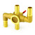GASHER Brass 5/8 Inch Heater Control Valve, 4-Way Automobile Heating Water Valve, Car Heater Air Conditioning Ball Valve With 4Pcs Hose Clamps