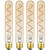 Leools Dimmable T10 LED Bulbs, Warm White 2200K Amber, 7.3inch Long Tubular Light Bulb, 40 Watt Vintage Edison LED Filament Bulb,400lm,E26 Base Led Tube Bulb,Amber Glass,Pack of 4