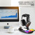 Headphone Stand with 15w Wireless Charger, Suguder 4 in 1 Charging Station Headset Holder for AirPods Max/Pro/4/3/2 iWatch 10/9/8/7/6/5/4/3/2/1/SE iPhone 17/16/15/14/13/12/11/X for Desktop Table Game