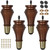 TCHOSUZ 7 inch Solid Wood Furniture Spool Legs with Gold Caps, 4PCS Walnut