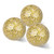 v2croft 4 in Decorative Orbs Glass Balls Set of 3,Mosaic Sphere Globe for Whole Housewares,Wedding/Birthday,Bowls,Vases Dining Table Centerpieces (Gold)