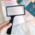 Large Rectangular Handheld Magnifying Glass，5X Magnification，4x2inches Handheld Magnifier，Scratch Resistant Glass Lens，Large Horizontal Viewing Area，for Seniors Reading，Hobbies，Repai， Observation