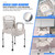 Bedside Commodes, 16" Toilet Chair Seat with Handles, Adjustable Mobile Portable Toilets, Anti-Slip and Anti-Rollover, Adult Potty Chair Load 660 Lb