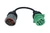 6pin J1708 to Type2 Green 9pin J1939 Adapter Cable for Trucker and car 1ft/30cm