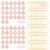 Aylifu 52pcs Round Pink Enamel Initial Letter Charms and 60pcs 25 mm Golden Wine Glass Rings Drink Identifiers Markers for Wedding Champagne Party Decoration Supplies Gifts
