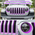 Front Grille Mesh Inserts & Headlight Cover for Jeep Wrangler JL JLU Sport & Sport S Only 2018-2023 Exterior Accessories Clip-in Grille Guard Cover Headlight Bezels Trim Ring (Purple 9PCS)