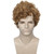 Linfairy Light Brown Short 80's Costumes Men's Disco Dirt Bag Wig Halloween Cosplay Costume Wigs with Glasses
