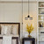 KAERDI Plug in Crystal Swag Pendant Light Hanging Lights with Plug in Cord