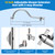 Hibbent All Metal 12 Inch Brass Adjustable Shower Head Extension Arm with Shower Arm Diverter Valve, G 1/2 3-Way Bathroom Universal Shower System Replacement Part, Shower Arm Extender, Chrome