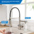 VFAUOSIT Commercial Kitchen Faucet, Dual Outlets with Pre-Rinse Sprayer