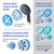 Hotel Spa 5-in-1 Aquassage High Pressure 76-mode Shower Head, Combo, Hand Shower, Body Brush & Hair Brush in One With Two Brackets, Extra-long 6 foot Stainless Steel Hose & Brush Head Holder