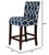 HomePop Upholstered Counter Height Barstool, 24-inch, Navy Geometric