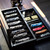 Besforu Pocket Knife Display Case for men collection holder 15-17 folding knife with Walnut Finish Two-Tier Knife organizer storage box with Real Glass Window Top (ebony veneer with draw)