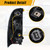 Boine Tail Light Compatible With 2005-2015 Toyota Tacoma Pickup Driver and Passenger Side Black Bezel Rear Light Brake Lamps LED Lens - Bulb and Harness Included 8155004160 8156004160