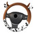 Cow Plush Steering Wheel Cover Universal 15 in Cute Fuzzy Cow Horn Car Steering Wheel Cover Non-Slip Stretchy Cows Print Circular Car Wheels Protector for Auto SUV Sedan Vans Truck Men Women