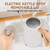 Nueve&Five Electric Gooseneck Kettle with Thermometer, 1.0L Pour Over Hot Water Kettle for Coffee and Tea, 1000W, Auto Shutoff, Boil-Dry Protection, White