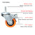 Stem Caster Wheels Heavy Duty Casters PVC M8-1.25x1″ (Stem Diameter 8mm, Stem Length:1″) Casters with Brake Dual Locking for Home, Office, Industry use (2 Inch, with Brake)