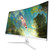 CRUA 27 Inch FHD 100Hz White Curved Computer Monitor, 1800R VA, Frameless