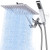 G-Promise All Metal 10" Dual Square Shower Head Combo | Rain Shower Head | Handheld Shower Wand | Adjustable | Smooth 3-Way Diverter | 71" Extra Long Hose - A Bathroom Upgrade (Chrome)