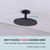 DOLGABA Straight Shower Arm with Flange, Ceiling Mount 3" Pipe, Matte Black