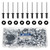 JTAREA 250pcs 1/8" x 1/4" Black Aluminum Pop Rivets with Stainless Steel Washers 3.2 x 6.4mm Blind Rivet Assortment Kit