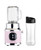 Culinary Chef, 300W Smoothie Maker Blender with 500ml Glass Mason Jar & 600ml BPA-Free Sports Bottle, Personal Smoothie Blender for Smoothies, Shakes, Frozen Fruit & Ice, Pink