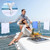 Hushee 8 Pack Pontoon Boat Towel Clips for Rail,Blue White,Single-Claw