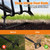 Garden Hoe, 2-in-1 Stirrup Action Hoe with 4-Tine Cultivator Rake, 74 Inch Long Handle Scuffle Weeder Hoe Weeding Tool for Fast Weeding, Soil Loosening, Aerating and Compost Mixing