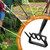 Garden Hoe, 2-in-1 Stirrup Action Hoe with 4-Tine Cultivator Rake, 74 Inch Long Handle Scuffle Weeder Hoe Weeding Tool for Fast Weeding, Soil Loosening, Aerating and Compost Mixing