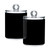 Qilmy Solid Black Qtip Holder 2 Pack, 14 oz Apothecary Jars Bathroom Vanity Organizer Canister for Qtips, Cotton Swabs, Cotton Balls, Cosmetic Pads, Flossers, Bath Salts