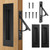 HBL' Pocket Door Hardware Set – 2 Recessed Flush Finger Pulls & 1 Edge Pull, Made of 304 Stainless Steel, Template Included, Black.