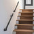 Purife 24 Inch Metal Stair Handrail Indoor- 2 FT Round Pipe Wall Mount Handrial, Outdoor Railings for Garage Porch Patio Steps, Deck Hand Rail, Iron Banister Railing